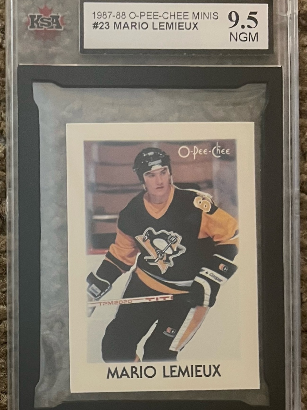 1987-88 O Pee Chee Minis Mario Lemieux KSA 9.5